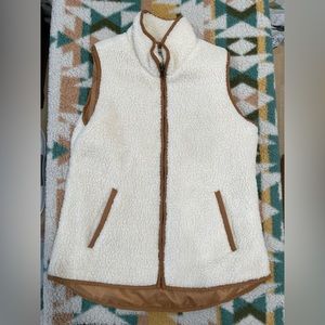 Old Navy Tan and Fleece Vest, S